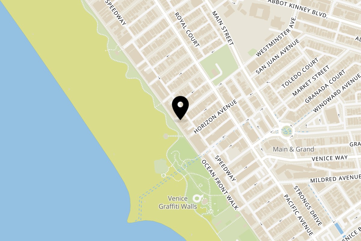 Map showing the location of Mango de Coco on 1301 Ocean Front Walk Unit 17 in Venice